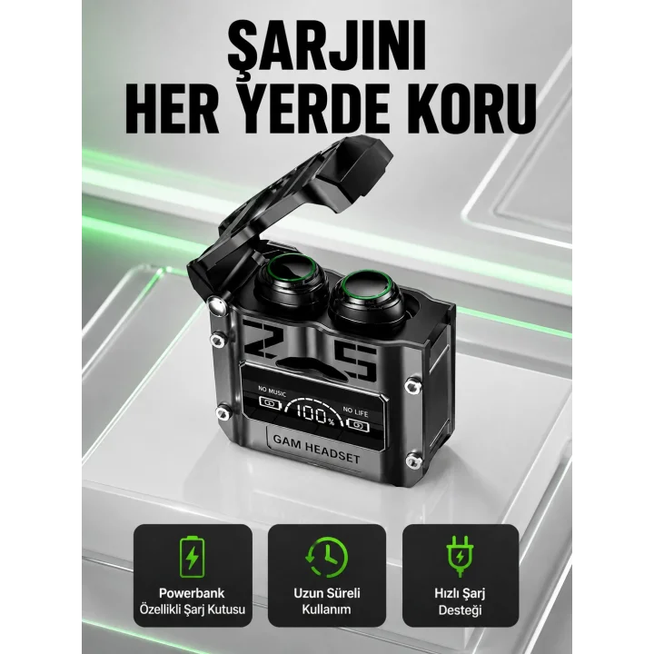 Mey İthalat® Yüksek Ses Kaliteli Kablosuz Bluetooth Kulaklık Suya Dayanıklı Yeni Nesil