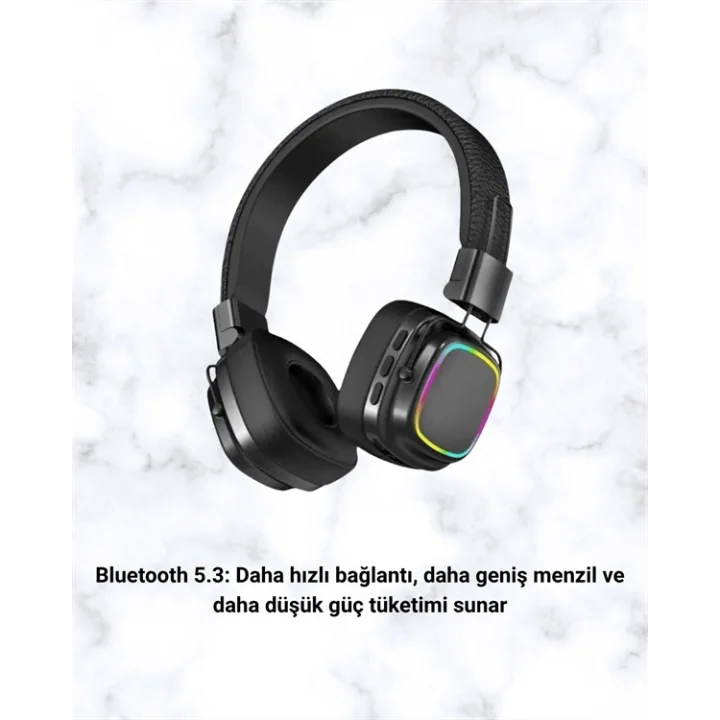 Mey İthalat® Yüksek Ses Kaliteli Kablosuz Kulak Üstü Kulaklık – BT 5.3