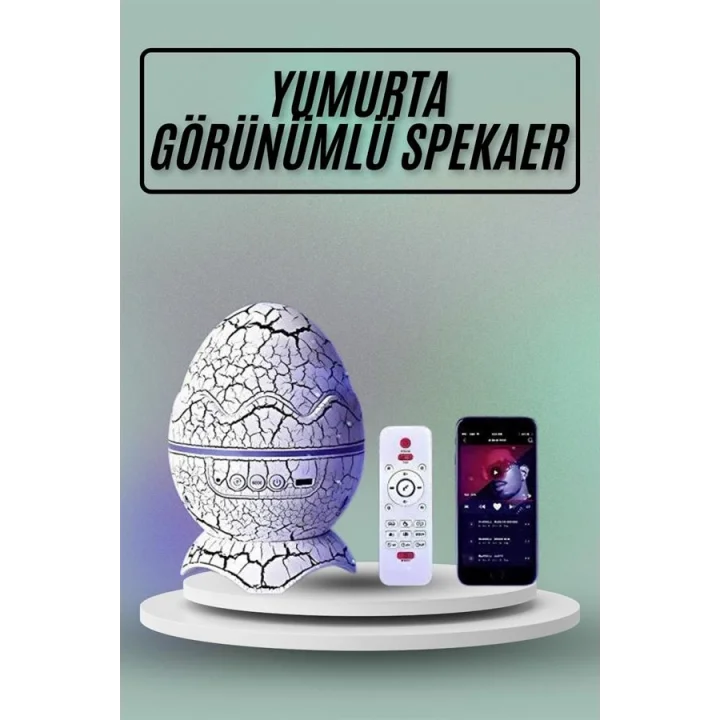 Mey İthalat® Yumurta Görünümlü Masa ve Gece Lambası Renk Değiştirebilen Projektör