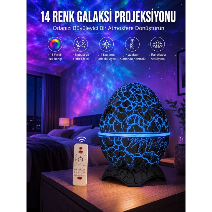 Mey İthalat® Yumurta Şeklinde Su Dalgalı Bluetooth Speaker Lamba Renkli Şarjlı Yeni Nesil