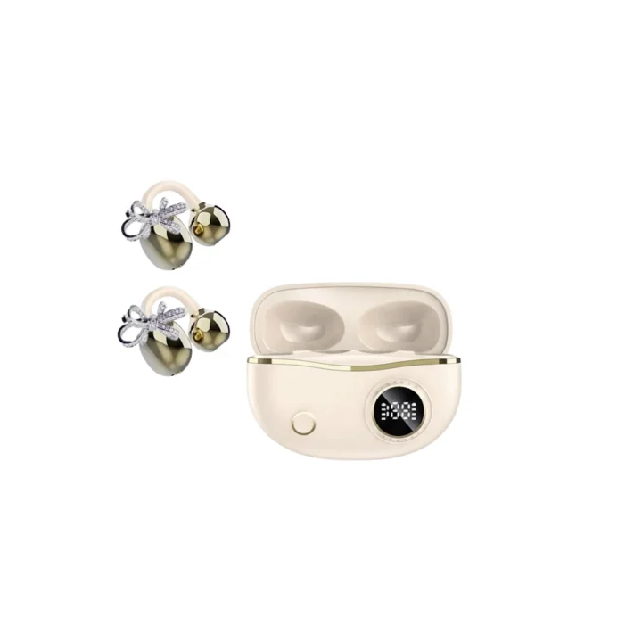 Mey İthalat® Zarif Tasarımlı Kablosuz Bluetooth Kulaklık Uzun Pil Ömrü 2 Kurdele Küpe Hediyeli