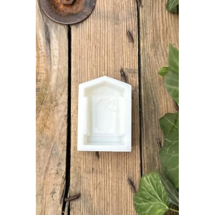 Mezar Taşı Örümcek Ağı Desenli Mum Kalıbı (Silikon) (1 Adet)