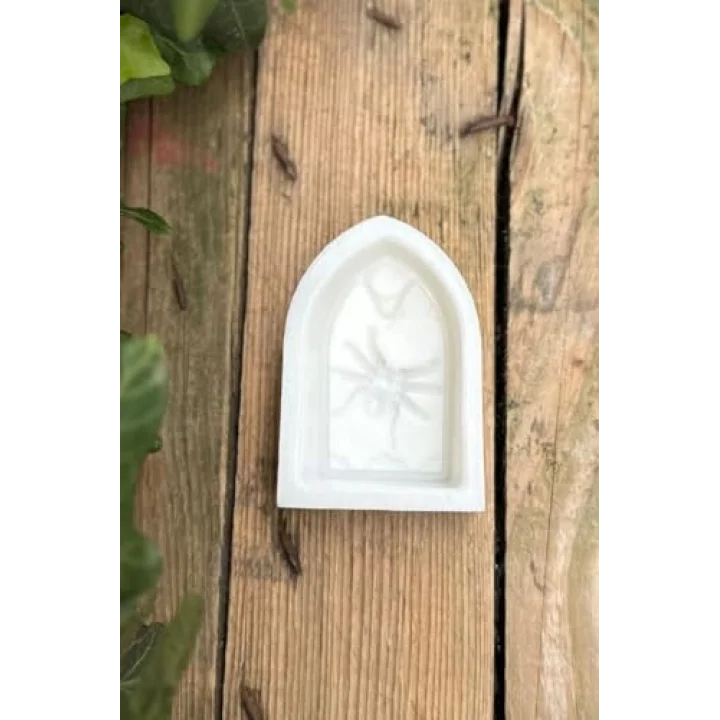 Mezar Taşı Örümcek Desenli Mum Kalıbı (Silikon) (1 Adet)
