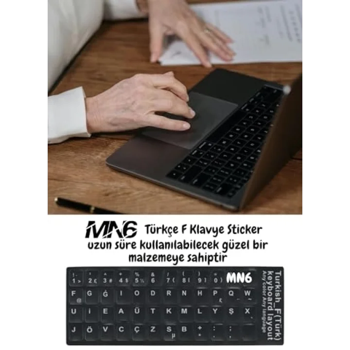 MF01 F Klavye Sticker/3 Adet-Laptop PC Uymlu-Silinmez/Türkçe F Klavye Sticker (3)