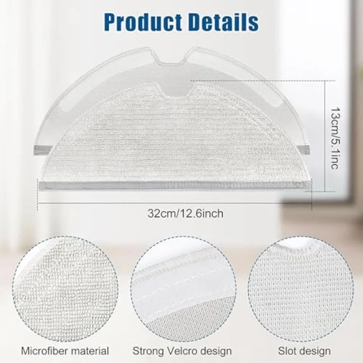 Mi Vacuum Mop Pro 2+ 3D | Vacuum Mop 1C | Vacuum Mop 2C | Dreame F9 | Dreame D9-D9 Max Uyumlu Fiber Mop Paspas-2 Adet