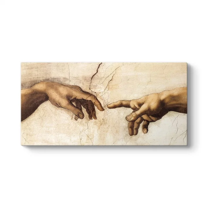 Michelangelo - Ademin Yaratılışı Tablosu 100 x 50