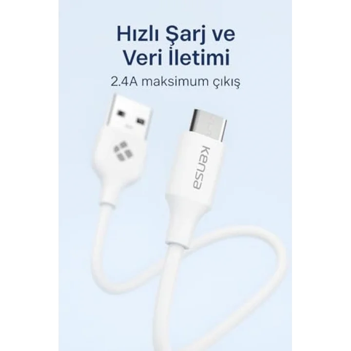 Micro USB Hızlı Aktarım Şarj Kablosu – 1 m Uzunlukta Mikro-USB Şarj ve Veri Kablosu, 2.4 Amper