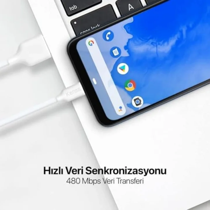 Micro USB Hızlı Aktarım Şarj Kablosu – 1 m Uzunlukta Mikro-USB Şarj ve Veri Kablosu, 2.4 Amper