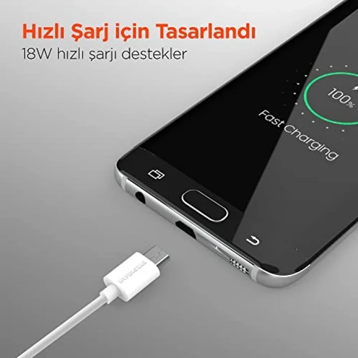Micro USB Şarj ve Senkronizasyon Kablosu, Beyaz