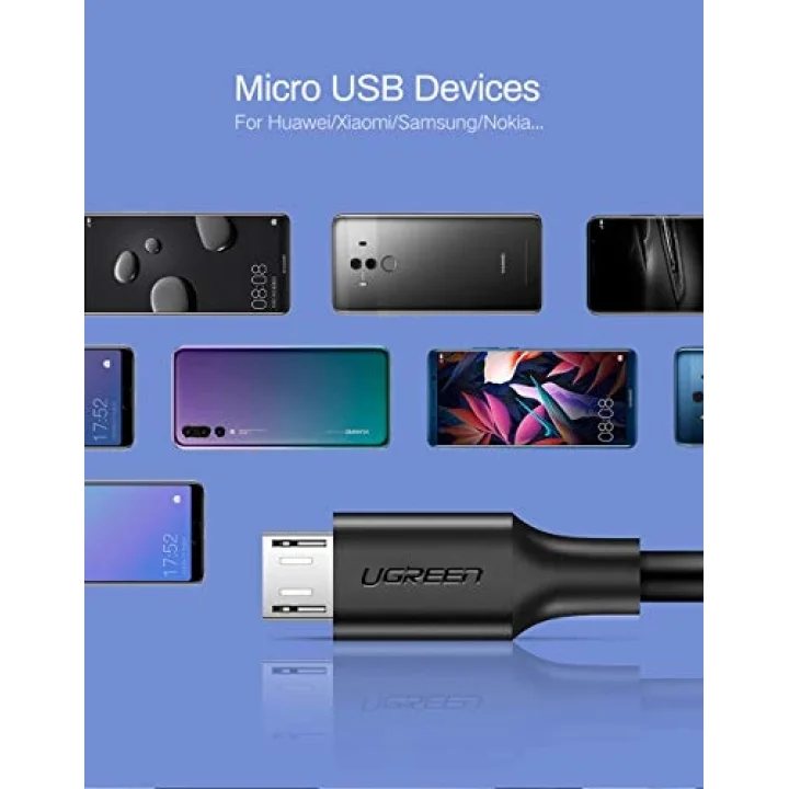 Micro-USB & USB-A Data ve Şarj Kablosu, 2 Metre, Beyaz