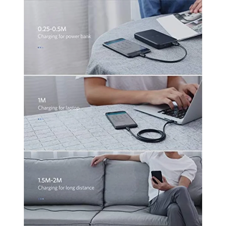Micro-USB & USB-A Data ve Şarj Kablosu, 2 Metre, Beyaz