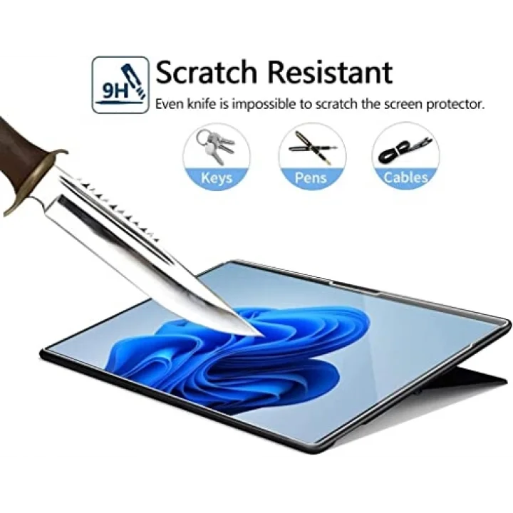 Microsoft Surface Pro 8 İle Uyumlu Ekran Koruyucu 9H Temperli Kırılmaz Esnek Nano Cam, Çizilmeye Ve Darbeye Dayanıklı Koruma, HD Şeffaf