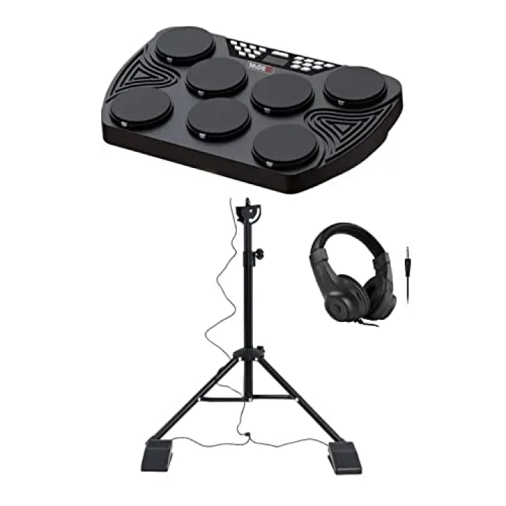 Midex DDX-105ST Profesyonel Standlı Dijital Davul Şarjlı Elektronik Bateri Bluetooth (Davul Stand Kulaklık Baget)