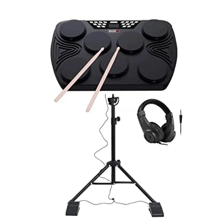 Midex DDX-105ST Profesyonel Standlı Dijital Davul Şarjlı Elektronik Bateri Bluetooth (Davul Stand Kulaklık Baget)