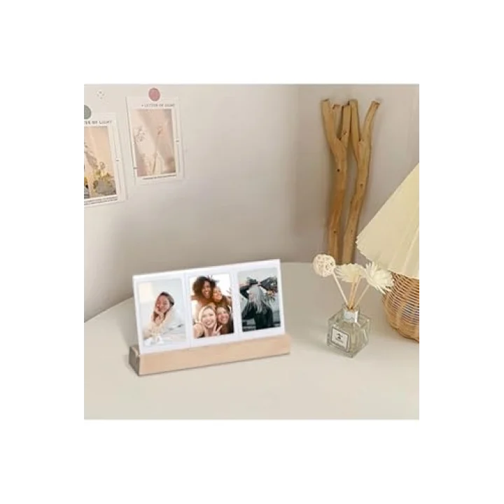 mini Ahşap Işıklı 5li Fotoğraf Çerçeve Seti