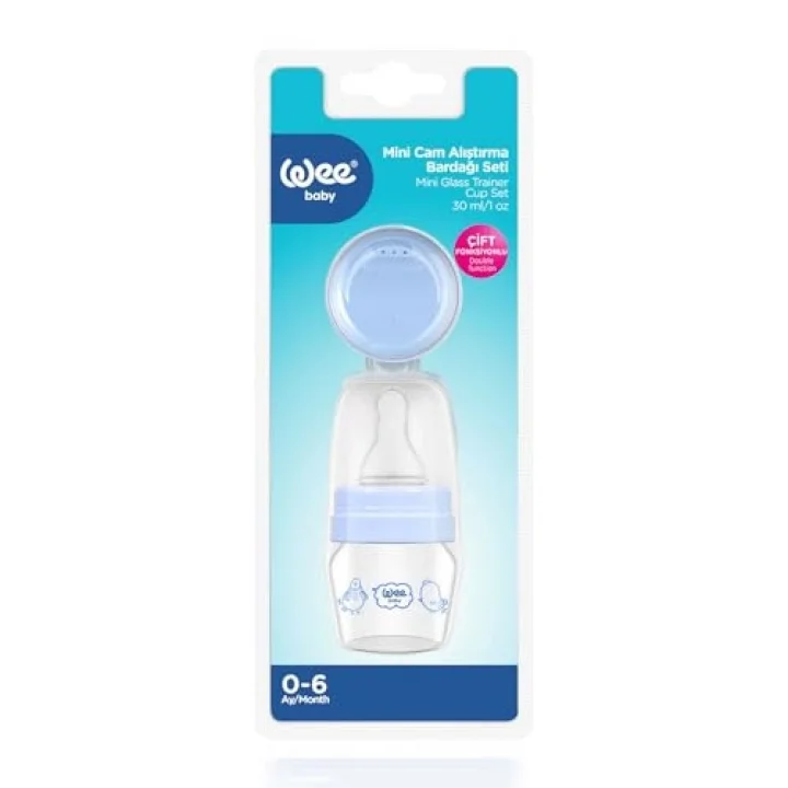 Mini Cam Alıştırma Bardağı Seti 30 ml - Mavi