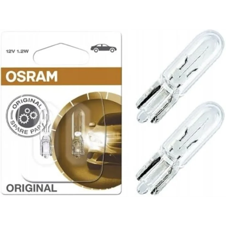 Mini Dipsiz Gösterge Ampul 12V 1.2W T5 2721-02b (2 Adet)
