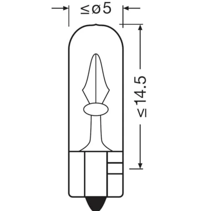 Mini Dipsiz Gösterge Ampul 12V 1.2W T5 2721-02b (2 Adet)