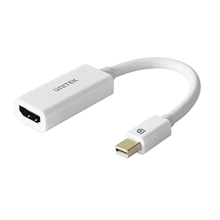 Mini DisplayPort HDMI adaptörü - Thunderbolt 1/2 (Mini DP) HDMI 1.4 soket adaptörü sinyal dönüştürücü │ 4K, 20 cm kablo, beyaz │ Macbook Air, Pro, iMac, Lenovo Thinkpad vb. ile uyumlu