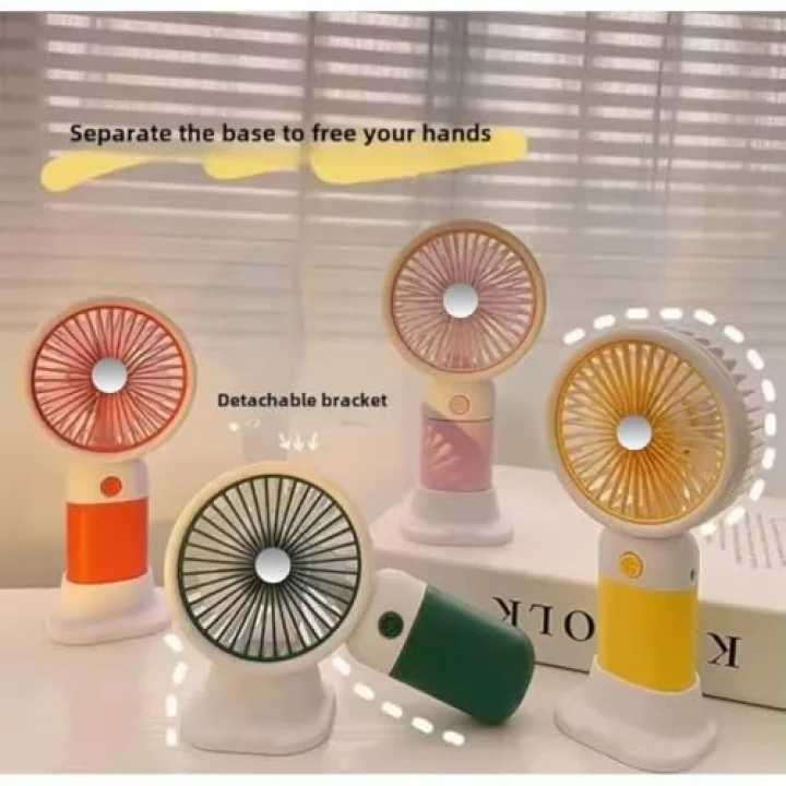 Mini Fan Masaüstü Taşınabilir Telefon Stantlı Vantilatör 2 Özellik Bir Arada Taşınabilir Masaüstü Vantilatör Yüksek Hızlı Asorti Renk 1 Adet