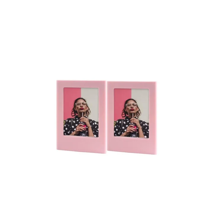 Mini Film Uyumlu Pembe 2li Mıknatıslı Fotoğraf Çerçeve Seti
