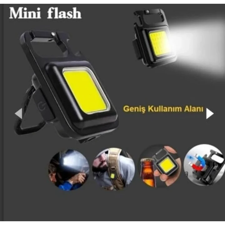 Mini Manyetik LED Kamp Lambası, 30 LED, 3 Mod, Şarj Edilebilir, Anahtarlık, Oto Tamir Lambası
