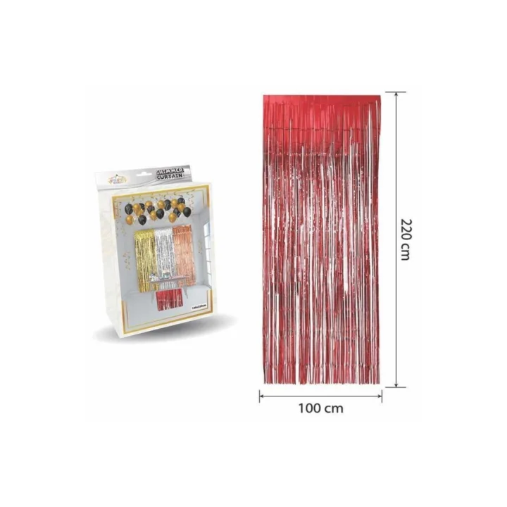 Mini Party Store Lüks Kapı Perdesi Kırmızı 100 * 220 Cm
