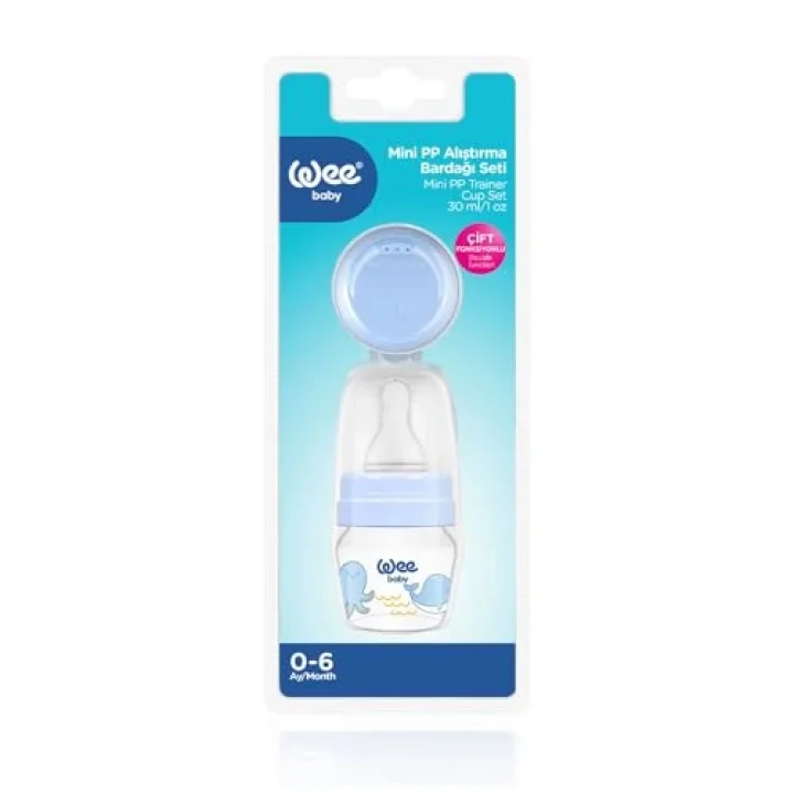 Mini PP Alıştırma Bardağı Seti 30 ml - MAVİ