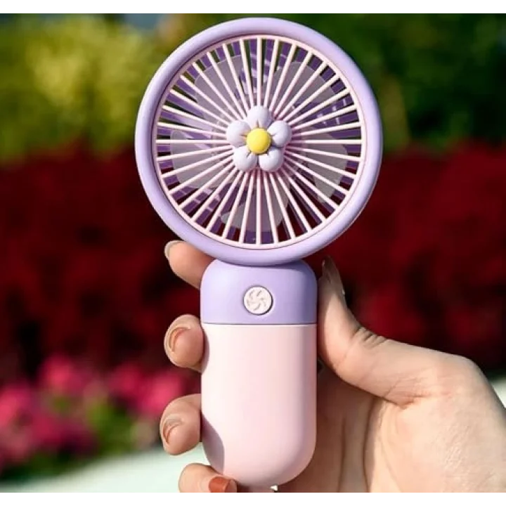 Mini USB Fan, Taşınabilir, Farklı Renk Seçeneği (Pembe-Mor)