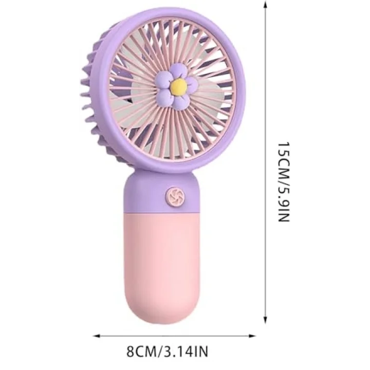 Mini USB Fan, Taşınabilir, Farklı Renk Seçeneği (Pembe-Mor)