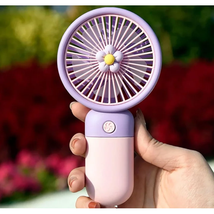 Mini USB Fan, Taşınabilir, Farklı Renk Seçeneği (Pembe-Mor)