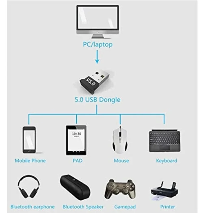 Mini v5.0 USB Bluetooth Dongle 5.0 Bluetooth Adaptör ENT