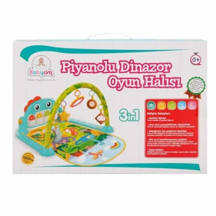 Minibo 3 in 1 Piyanolu Dinozor Oyun Halısı