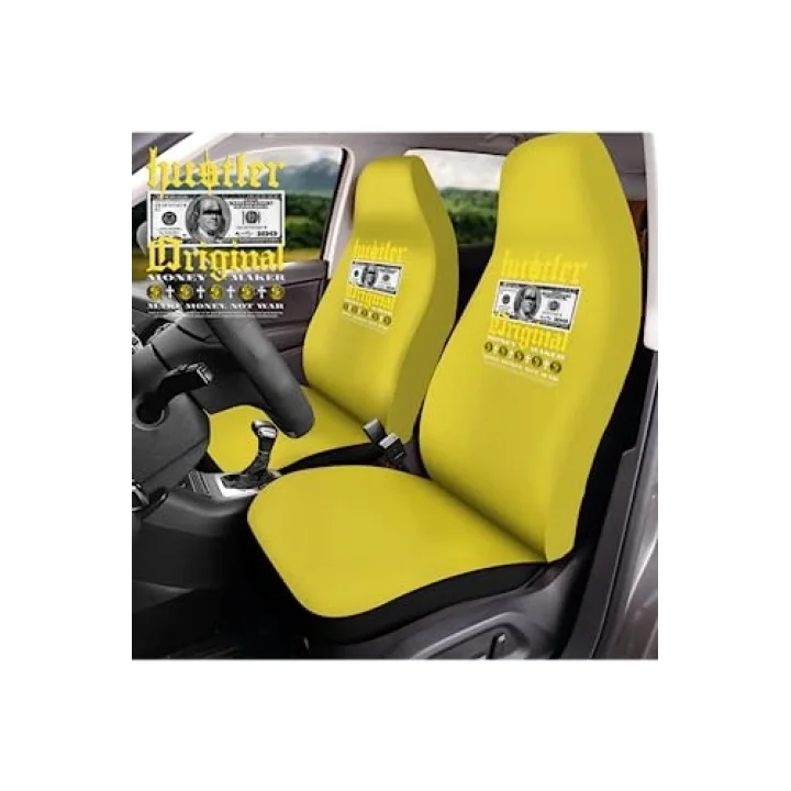 Mirsepet Lada Priora İle Uyumlu Oto Koltuk Kılıfı Sarı 4 Parça Tasarım Logo Hustle