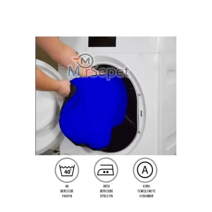 Mirsepet Renault Megane İle Uyumlu Oto Koltuk Kılıfı Mavi 4 Parça Tasarım Logo Hustle