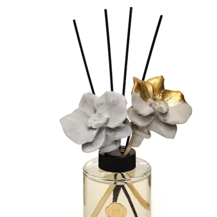 MİSSİ 200 ml Gold-Gri Seramik Taş Bambu Çubuklu Black Orchid Oda Kokusu