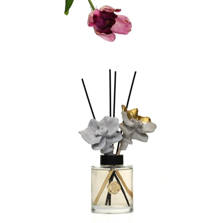 MİSSİ 200 ml Gold-Gri Seramik Taş Bambu Çubuklu Black Orchid Oda Kokusu