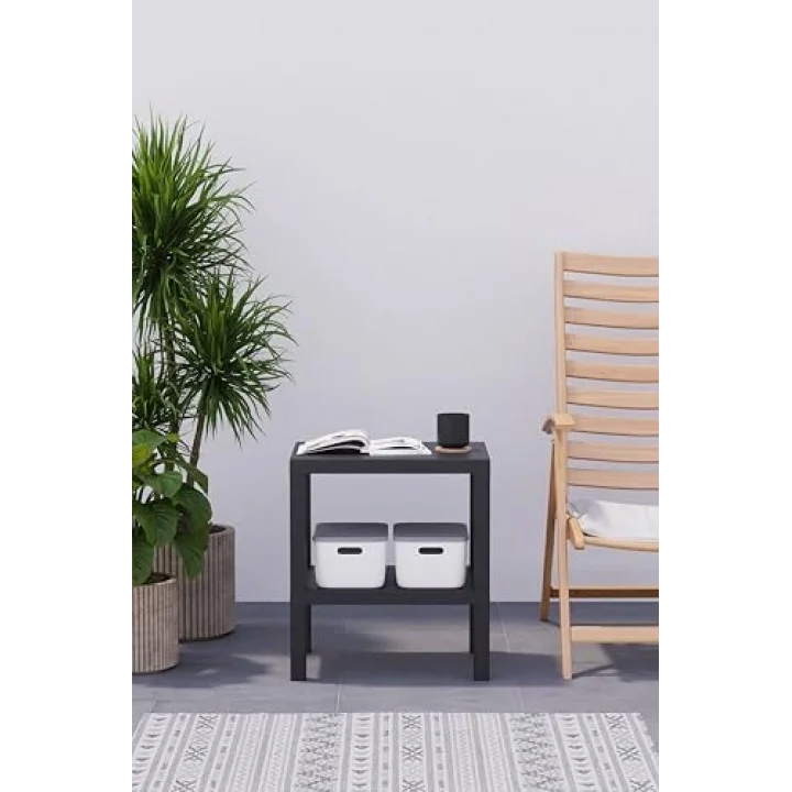 Mithra Life 2 Katlı Plastik Siyah Banyo Mutfak Rafı MIT1055