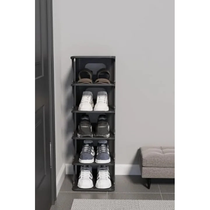 Mithra Life 5 Katlı Plastik Siyah Ayakkabı Rafı MIT1275