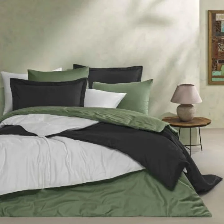 Mix&Match Pamuk Saten King Size Nevresim Kılıfı Ekru
