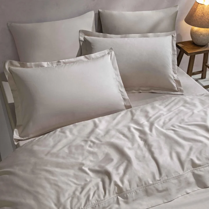 Mix&Match Pamuk Tek Kişilik Saten Nevresim Kılıfı Taş