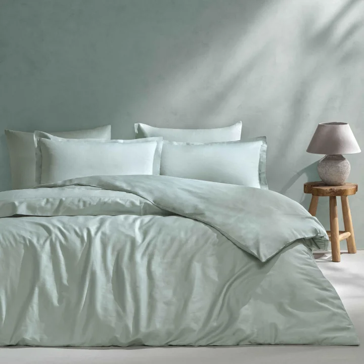 Mix&Match Pamuk Tek Kişilik Saten Nevresim Kılıfı Yeşil