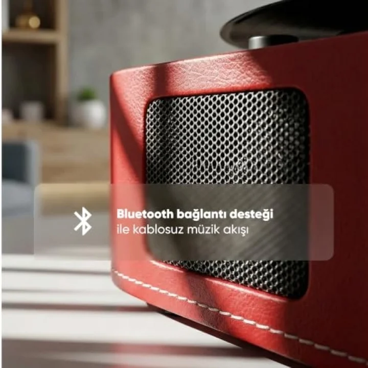 MN-101 Pikap Usb+RCA+Bluetooth Destekli Müzik Kutusu, Kırmızı