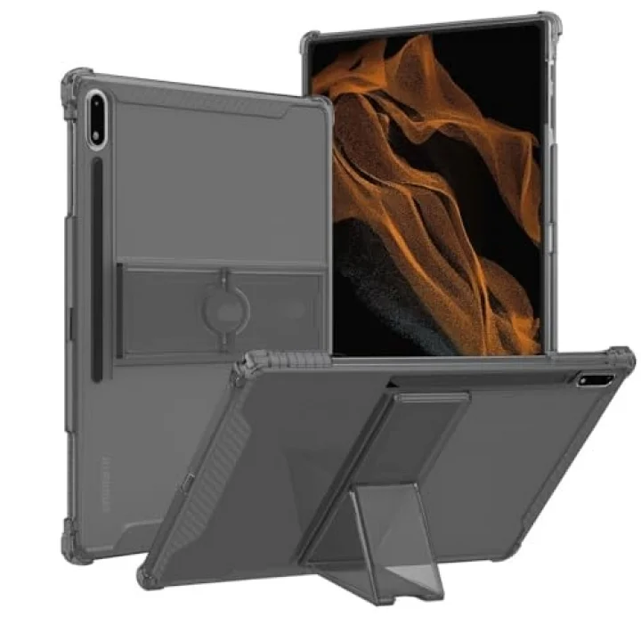 MobaxAksesuar Samsung Galaxy Tab S10 FE/S10/S9 FE/S9/S7-S8 ile uyumlu Kılıf Darbelere Dayanıklı Şeffaf Kapak (12.4inçDeğildir) Siyah
