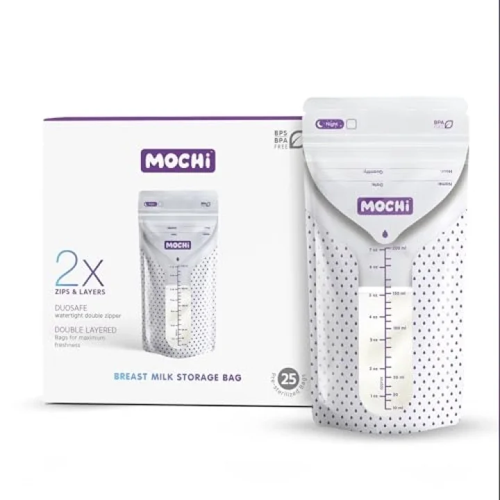 MOCHi Anne Sütü Saklama Poşeti (25li), Beyaz/Mor