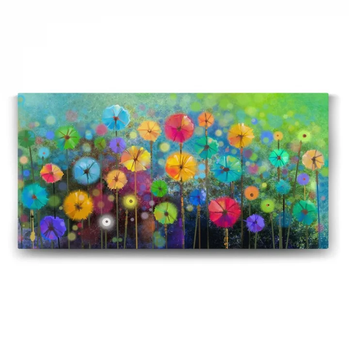 Modern Renkli Çiçekler Tablosu - 160x80cm