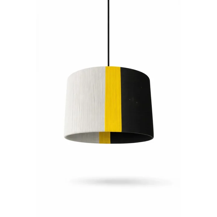 Modern Sarkıt Avize – 3 Renkli (Beyaz/Sarı/Siyah) Kumaş Abajur | Minimal Tavan Aydınlatma | Salon, Yemek Odası, Yatak Odası İçin Şık Pendant Lamp