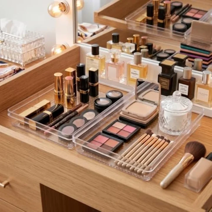 Modüler Organizer Set Çekmece İçi Dolap İçi Düzenleyici Organizer Kristal (2li Set)