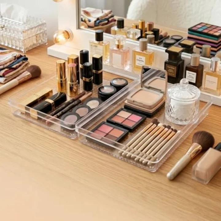 Modüler Organizer Set Çekmece İçi Dolap İçi Düzenleyici Organizer Kristal (2li Set)