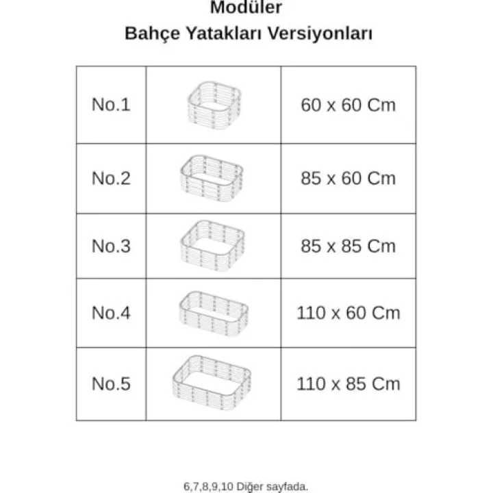 Modüler Yükseltilmiş Bahçe Sebze Yatağı No:4 (110X60) Bej